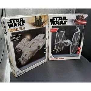 4D Cityscape Star Wars Razor Crest & Imperial Tie Fighter Puzzle Kit Lot of 2